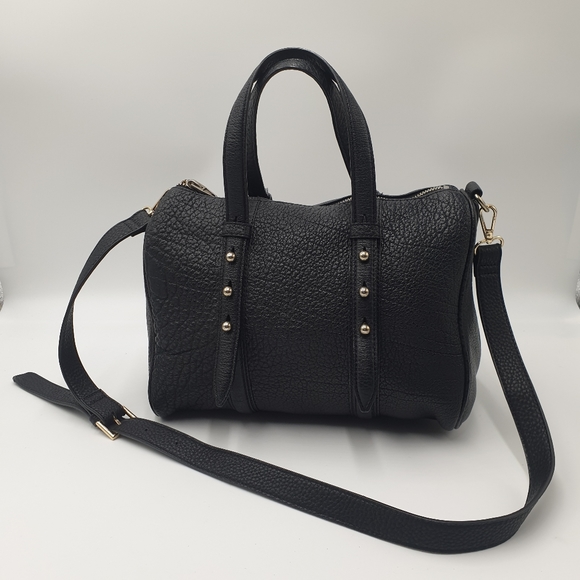 EXTRA 30% OFF🖤Alexander Wang Boston Bag Black Pebbled Leather Gold Tone Handbag - Picture 15 of 16